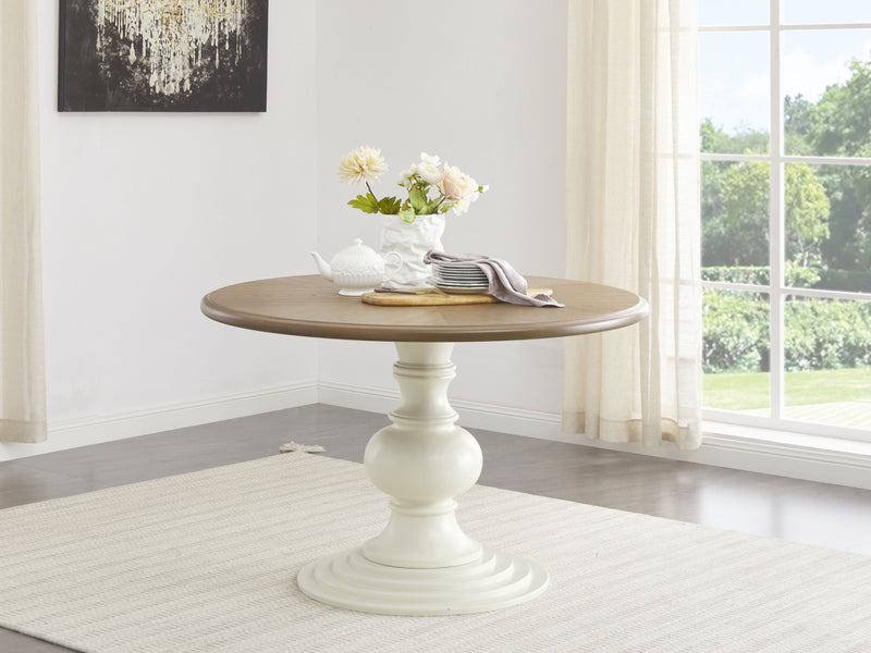 Shatayne - Antique Cream - Round Drm Pedestal Table Base-Washburn's Home Furnishings