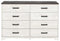 Shawburn - White / Black / Gray - Eight Drawer Dresser-Washburn's Home Furnishings