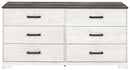 Shawburn - White / Black / Gray - Six Drawer Dresser-Washburn's Home Furnishings