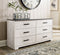 Shawburn - White / Black / Gray - Six Drawer Dresser - Pewter-tone Pulls-Washburn's Home Furnishings