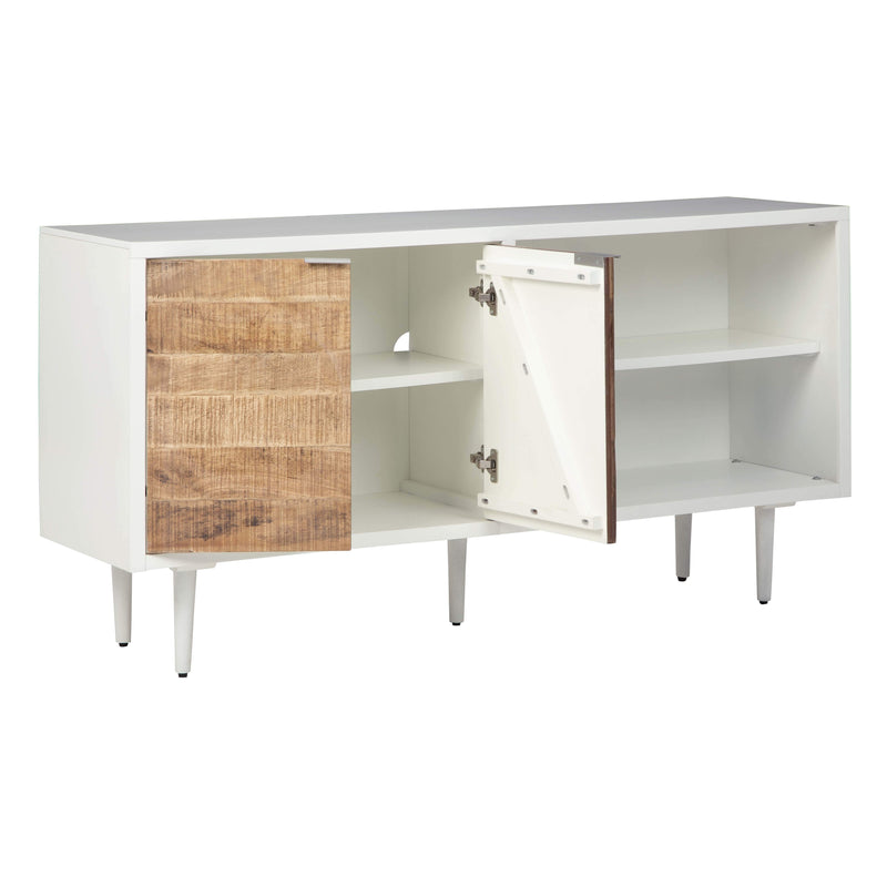 Shayland - White/brown - Accent Cabinet-Washburn's Home Furnishings