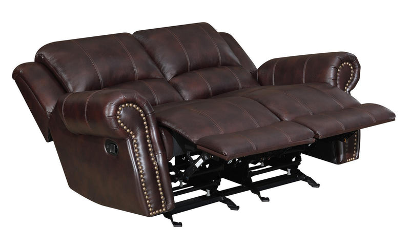 Sir Rawlinson Motion Collection - Glider Loveseat - Dark Brown-Washburn's Home Furnishings