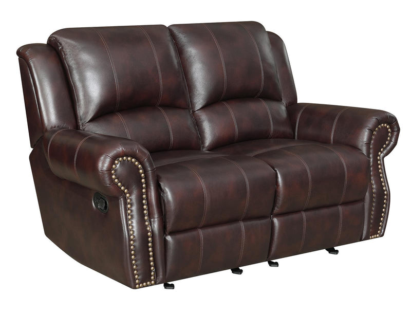 Sir Rawlinson Motion Collection - Glider Loveseat - Dark Brown-Washburn's Home Furnishings