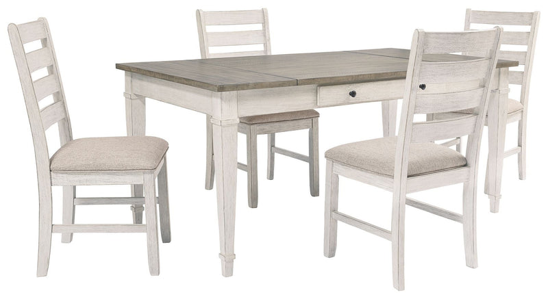 Skempton - White - Rect Drm Table W/storage-Washburn's Home Furnishings