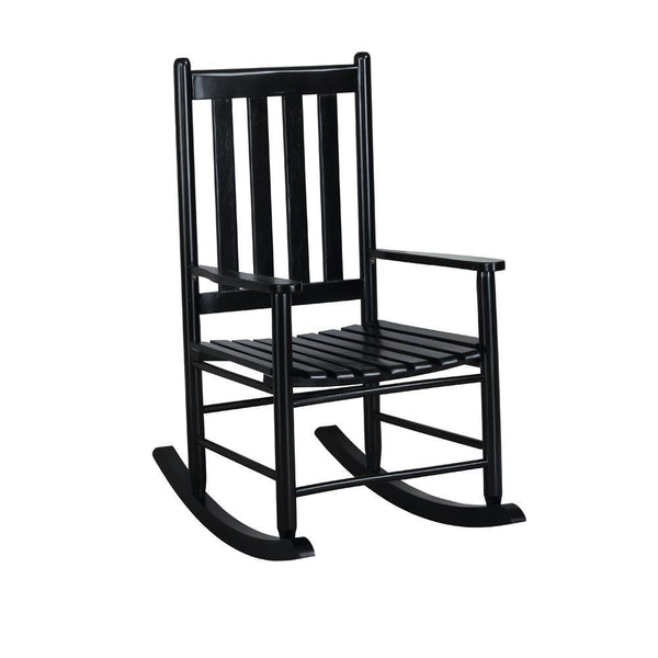 Slat Back Wooden Rocking Chair - Black-Washburn's Home Furnishings