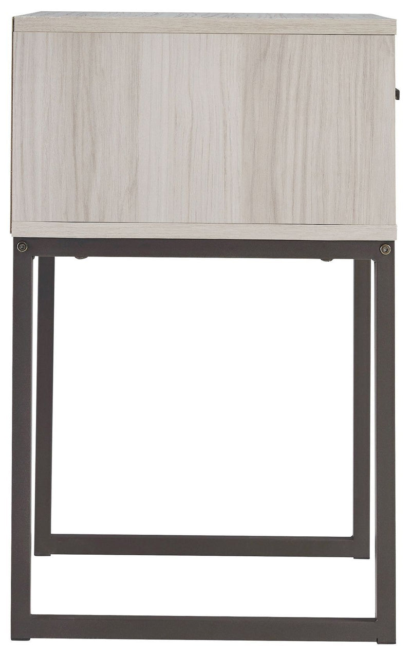 Socalle - Light Natural - One Drawer Night Stand - Vinyl-wrapped-Washburn's Home Furnishings