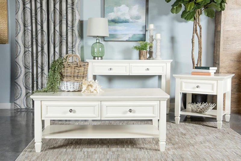 Sofa Table With 2 Drawers - White-Washburn's Home Furnishings