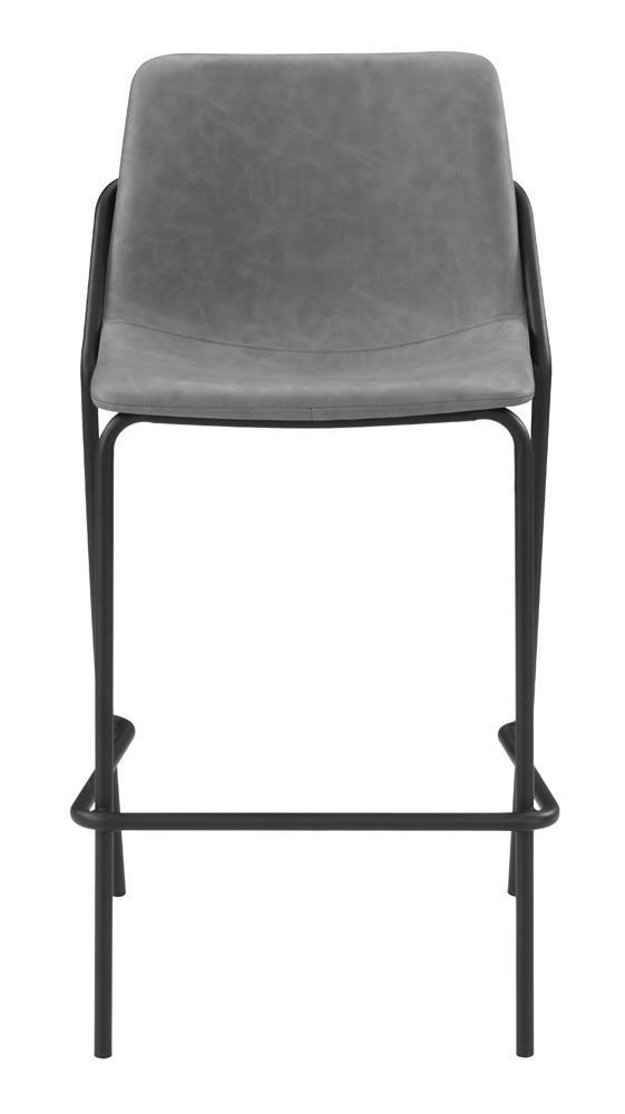 Solid Back Upholstered Bar Stools - Grey (set Of 2)-Washburn's Home Furnishings