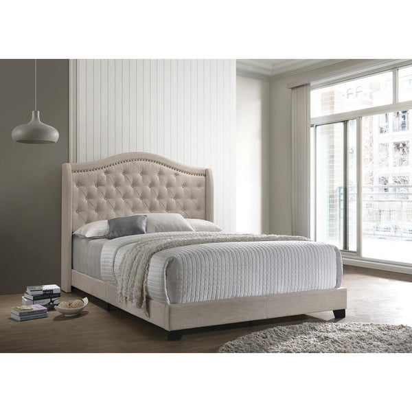 Sonoma Upholstered Bed - Queen Bed - Beige-Washburn's Home Furnishings