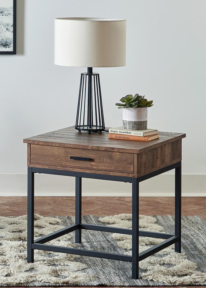 Square 1-drawer End Table - Brown-Washburn's Home Furnishings