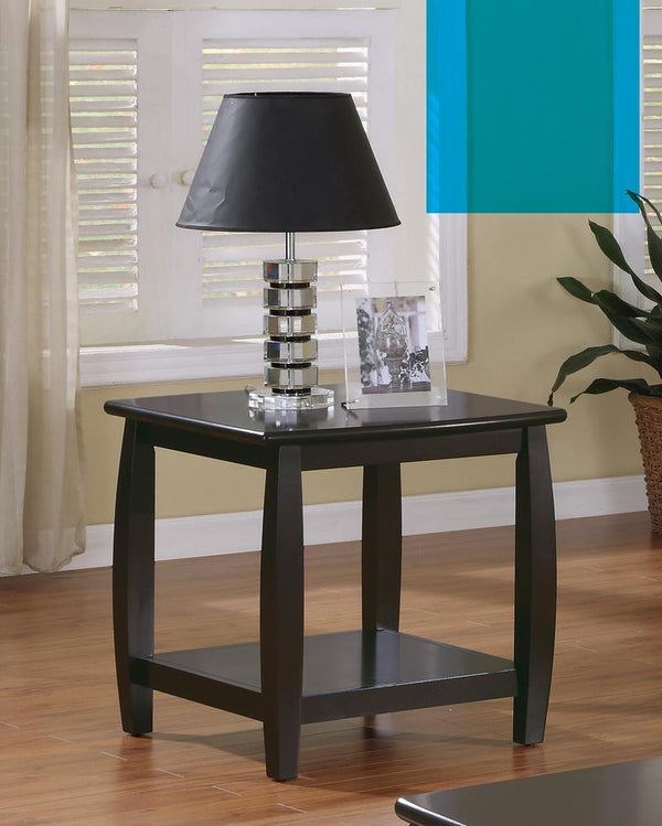 Square End Table With Bottom Shelf - Brown-Washburn's Home Furnishings