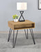 Square End Table With Open Compartment - Light Brown-Washburn's Home Furnishings