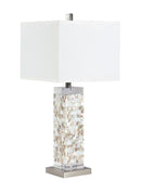 Square Shade Table Lamp With Crystal Base - White-Washburn's Home Furnishings