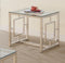 Square Tempered Glass Top End Table - Beige-Washburn's Home Furnishings
