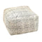 Square Upholstered Floor Pouf - White-Washburn's Home Furnishings