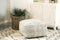 Square Upholstered Floor Pouf - White-Washburn's Home Furnishings