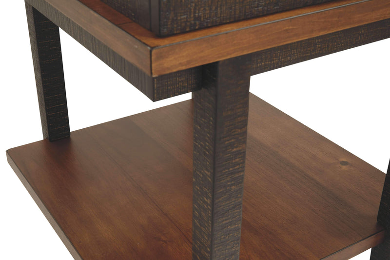 Stanah - Brown / Beige - Rectangular End Table-Washburn's Home Furnishings
