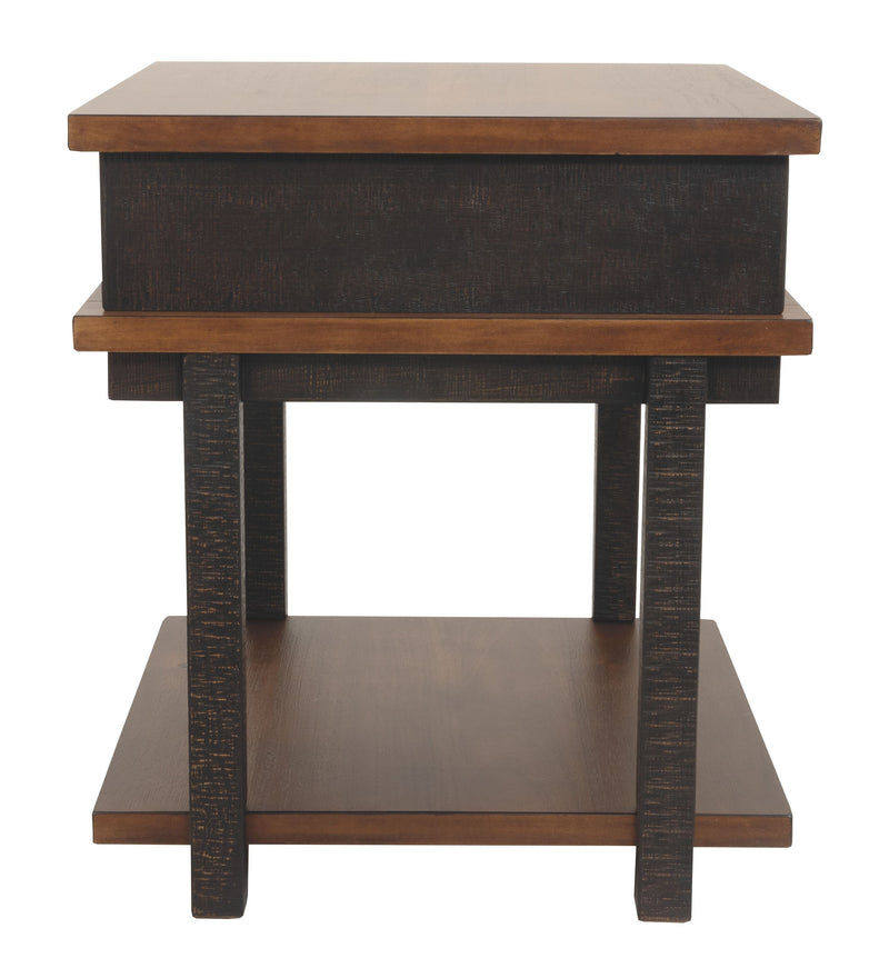 Stanah - Brown / Beige - Rectangular End Table-Washburn's Home Furnishings