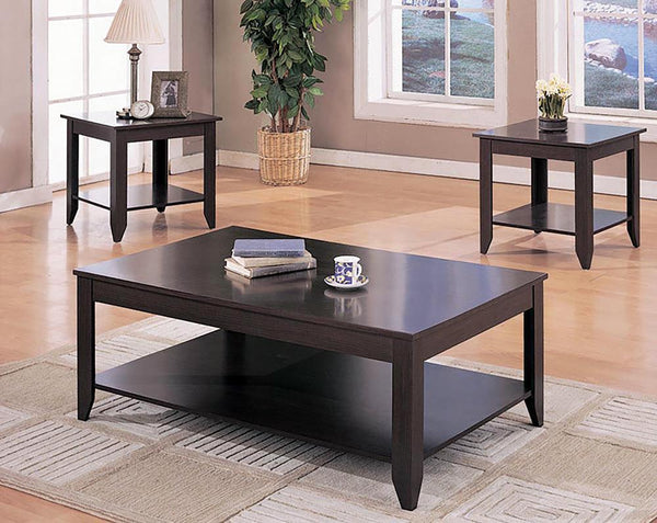 Stewart - 3-piece Occasional Table Set With Lower Shelf - Brown-Washburn's Home Furnishings