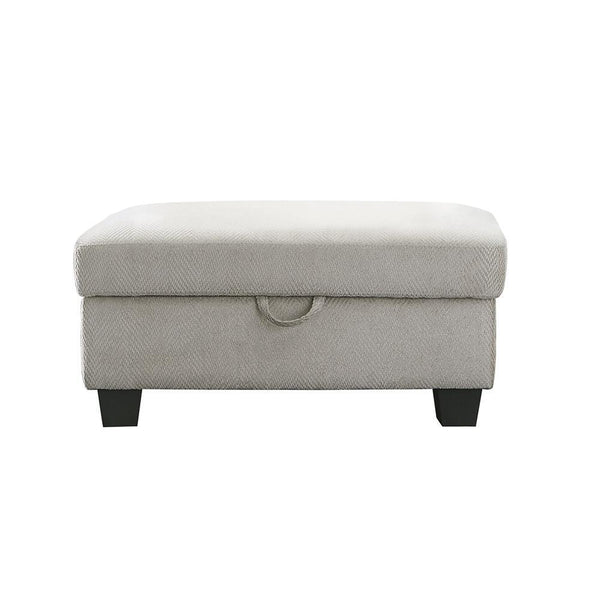 Stone - Upholstered Storage Ottoman - Pearl Silver-Washburn's Home Furnishings