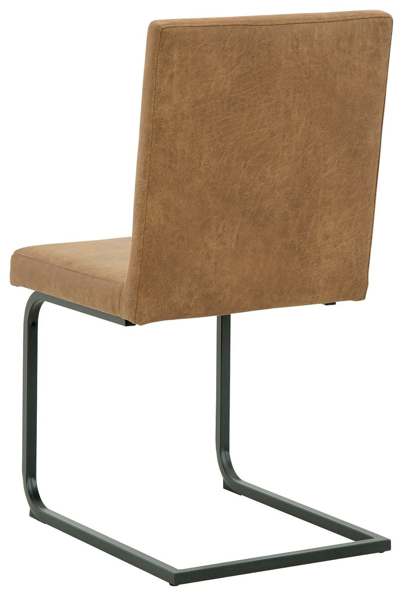 Strumford - Caramel/black - Dining Uph Side Chair (2/cn)-Washburn's Home Furnishings