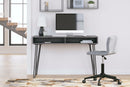 Strumford - Charcoal/black - Home Office Desk With 2 Open Storages-Washburn's Home Furnishings