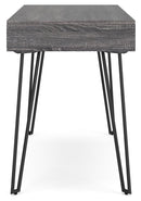 Strumford - Charcoal/black - Home Office Desk With 2 Open Storages-Washburn's Home Furnishings