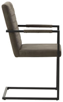 Strumford - Gray / Black - Dining Uph Arm Chair (2/cn)-Washburn's Home Furnishings