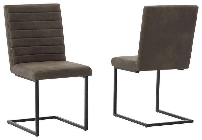 Strumford - Gray / Black - Dining Uph Side Chair (2/cn)-Washburn's Home Furnishings