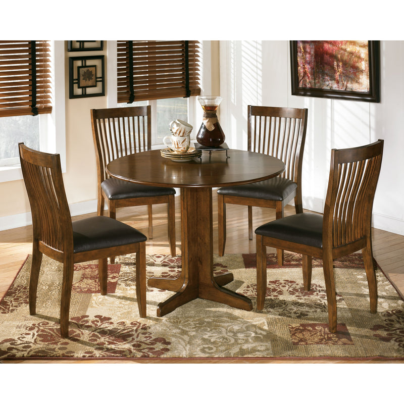 Stuman - Medium Brown - Round Drm Drop Leaf Table-Washburn's Home Furnishings