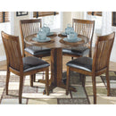 Stuman - Medium Brown - Round Drm Drop Leaf Table-Washburn's Home Furnishings