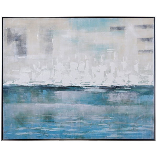 StyleCraft Aqua Horizon Hand Psinted Framed Canvas 50"Wx40"Hx2"D-Washburn's Home Furnishings