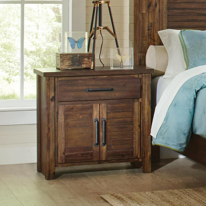 Sutter Creek King - 2-door Nightstand - Brown-Washburn's Home Furnishings