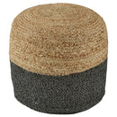 Sweed - Natural/black - Pouf - Round-Washburn's Home Furnishings