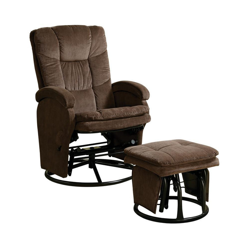 Swivel Glider Recliner With Ottoman - Brown-Washburn's Home Furnishings