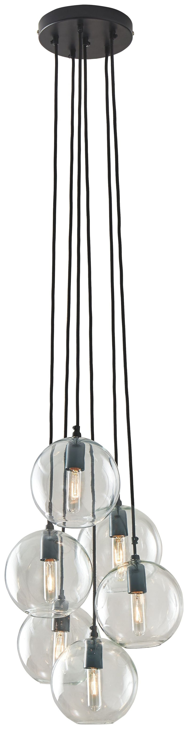Sybil - Clear/black - Glass Pendant Light (1/cn)-Washburn's Home Furnishings