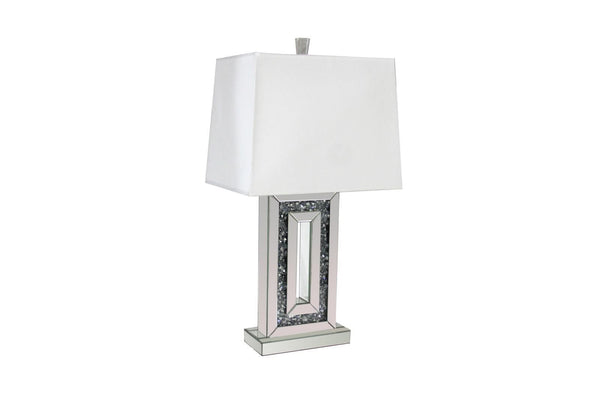 Table Lamp With Mirror Tile Base - Pearl Silver-Washburn's Home Furnishings