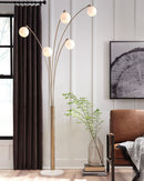 Taliya - Champagne/white - Metal Arc Lamp (1/cn)-Washburn's Home Furnishings