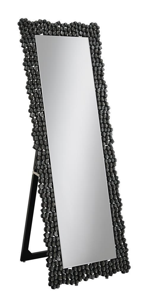 Textural Frame Cheval Floor Mirror - Gray-Washburn's Home Furnishings