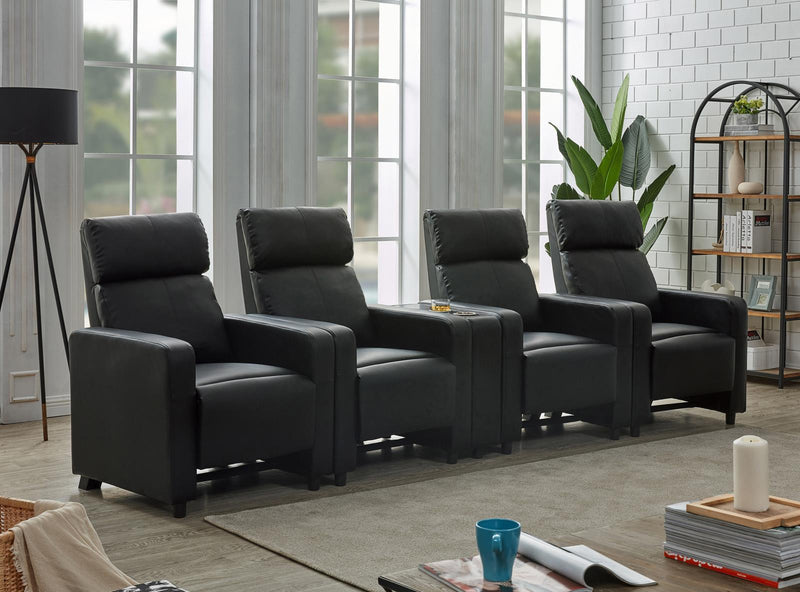 Toohey Home Theater Collection - 5 Pc 4-seater Home Theater - Black-Washburn's Home Furnishings