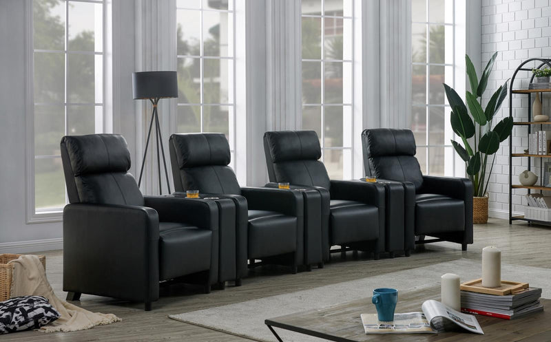Toohey Home Theater Collection - 7 Pc 4-seater Home Theater - Black-Washburn's Home Furnishings