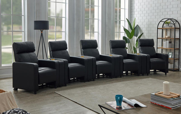 Toohey Home Theater Collection - 9 Pc 5-seater Home Theater - Black-Washburn's Home Furnishings