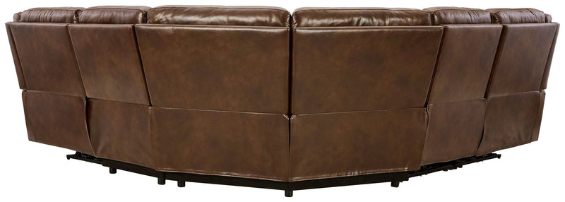 Trambley - Dark Brown - Left Arm Facing Power Recliner 5 Pc Sectional-Washburn's Home Furnishings