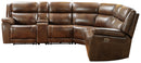 Trambley - Dark Brown - Left Arm Facing Power Recliner 6 Pc Sectional-Washburn's Home Furnishings