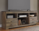 Trinell - Brown - 2 Pc. - 63" Tv Stand With Fireplace Insert Glass/stone-Washburn's Home Furnishings