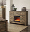 Trinell - Brown - 2 Pc. - Dresser With Fireplace Insert Glass/stone-Washburn's Home Furnishings