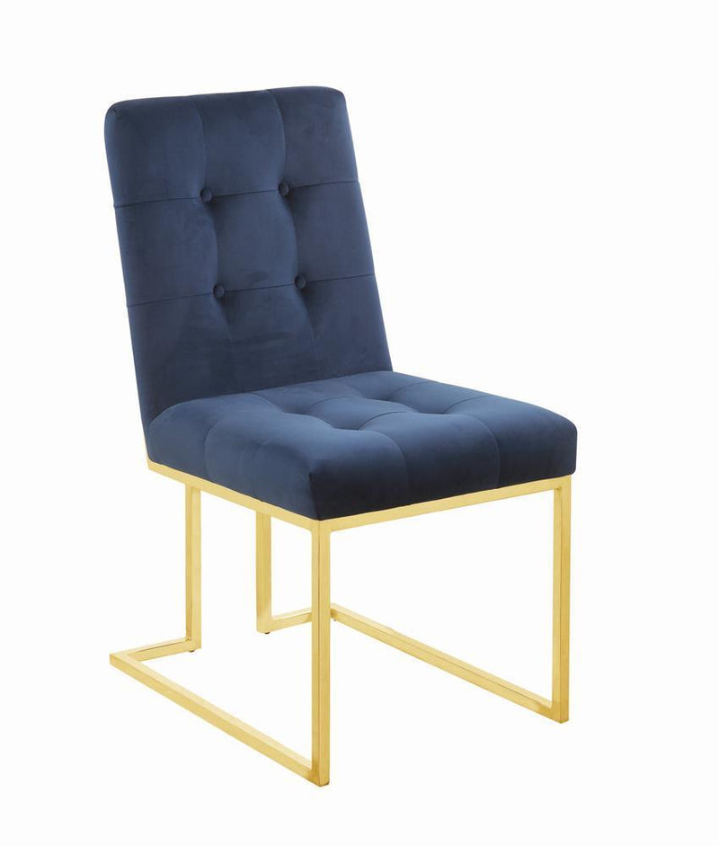 Tufted Back Side Chair - Blue-Washburn's Home Furnishings