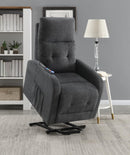 Tufted Upholstered Power Lift Recliner - Gray-Washburn's Home Furnishings