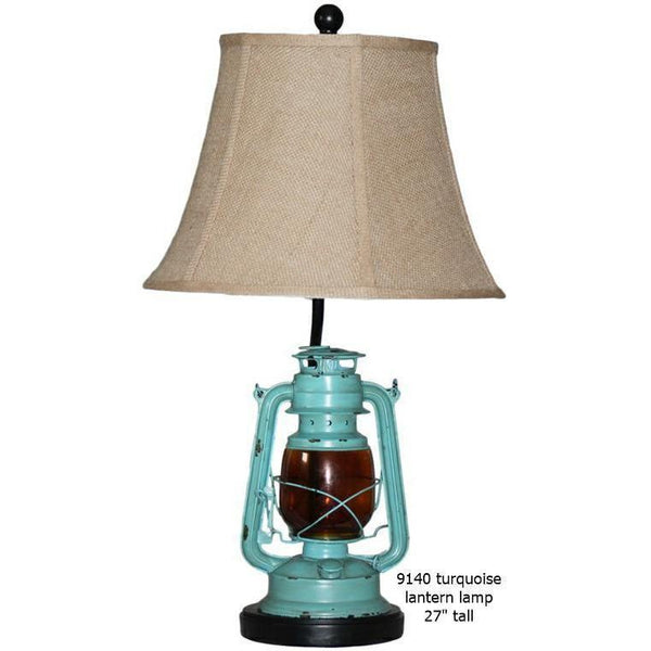 Turquoise Lantern Lamp-Washburn's Home Furnishings