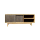 Tv Console With 2 Shelves And Sliding Doors - Light Brown-Washburn's Home Furnishings